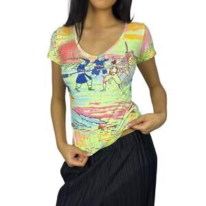 Save The Queen STQ Watercolor Dye Y2K Top